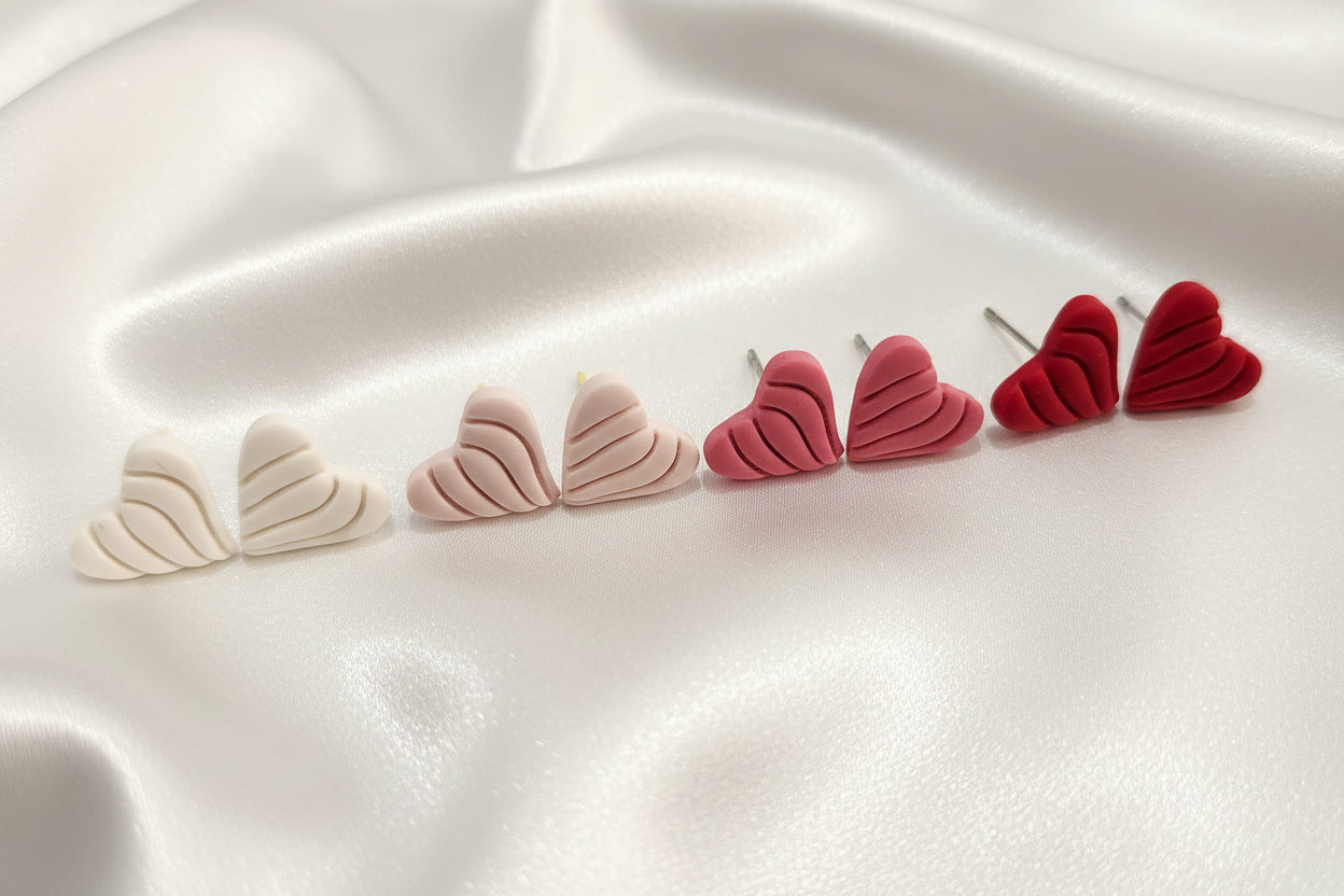 Wavy Heart Studs