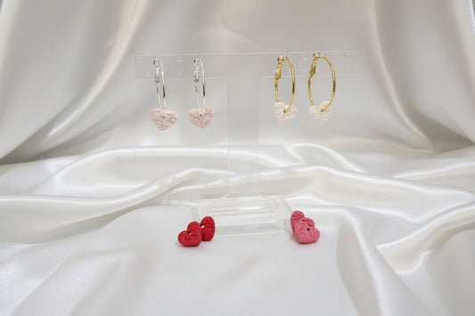 Thick Floral Heart Charms (Hoops Sold Separately)