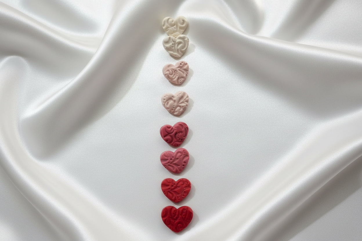 Thick Floral Heart Studs