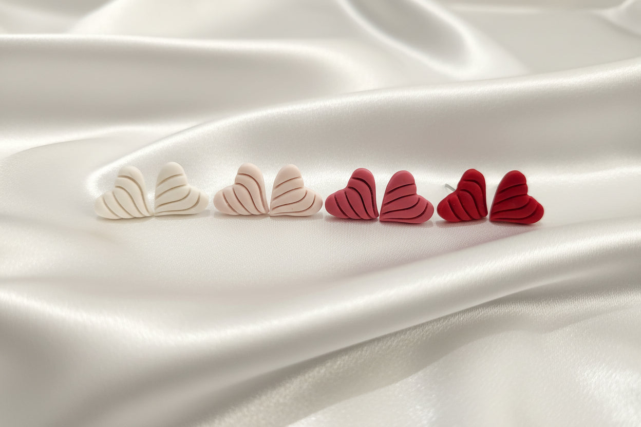 Wavy Heart Studs