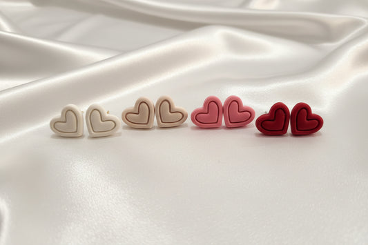 Outlined Heart Studs