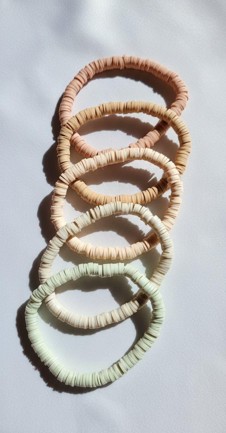 Single Color Clay Heishi Beads