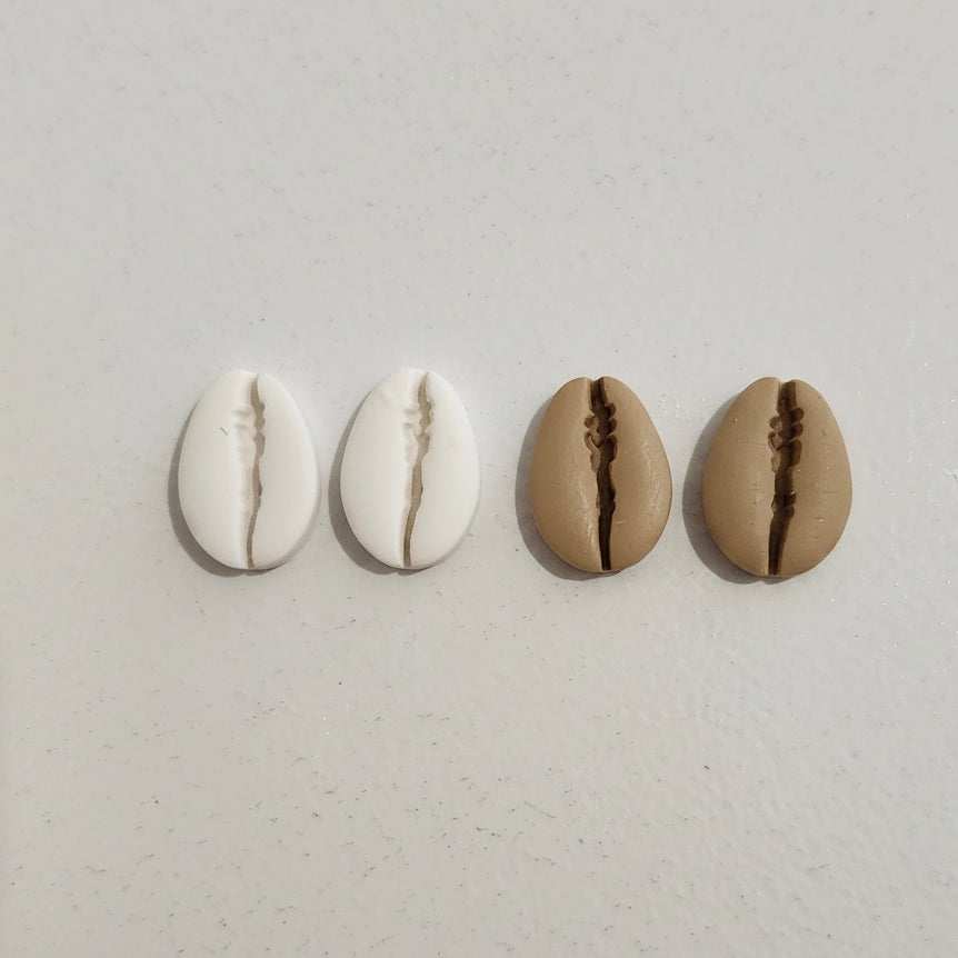 Coffee Bean Seashell Studs
