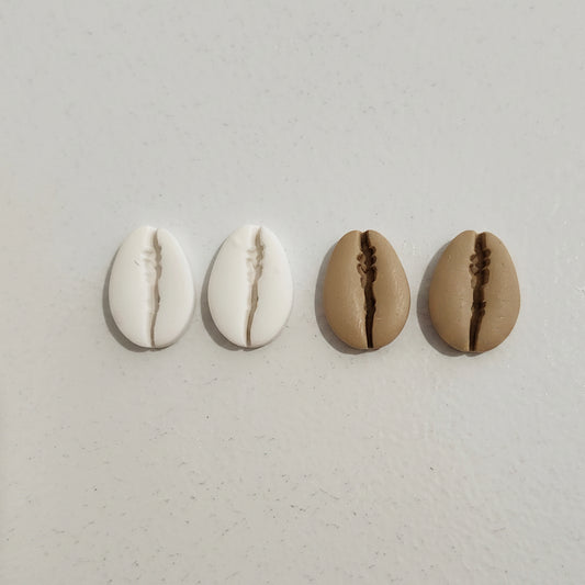 Coffee Bean Seashell Studs